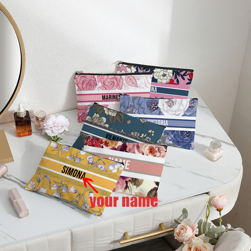 Luxury Bags Brand Names - 25Custom Name Vintage Makeup Bag Bridesmaid