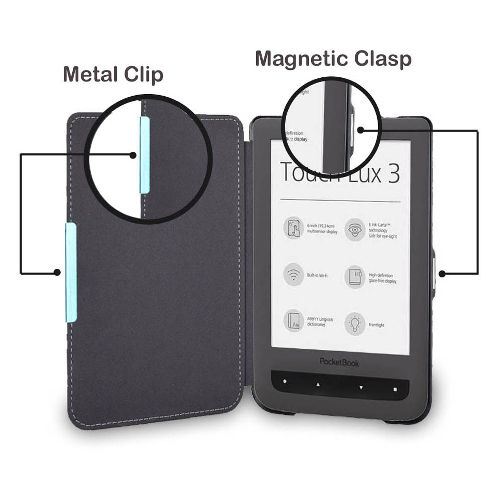 Compatible with Pocketbook 622 - Briefcase Leather Slim avaliação e preço