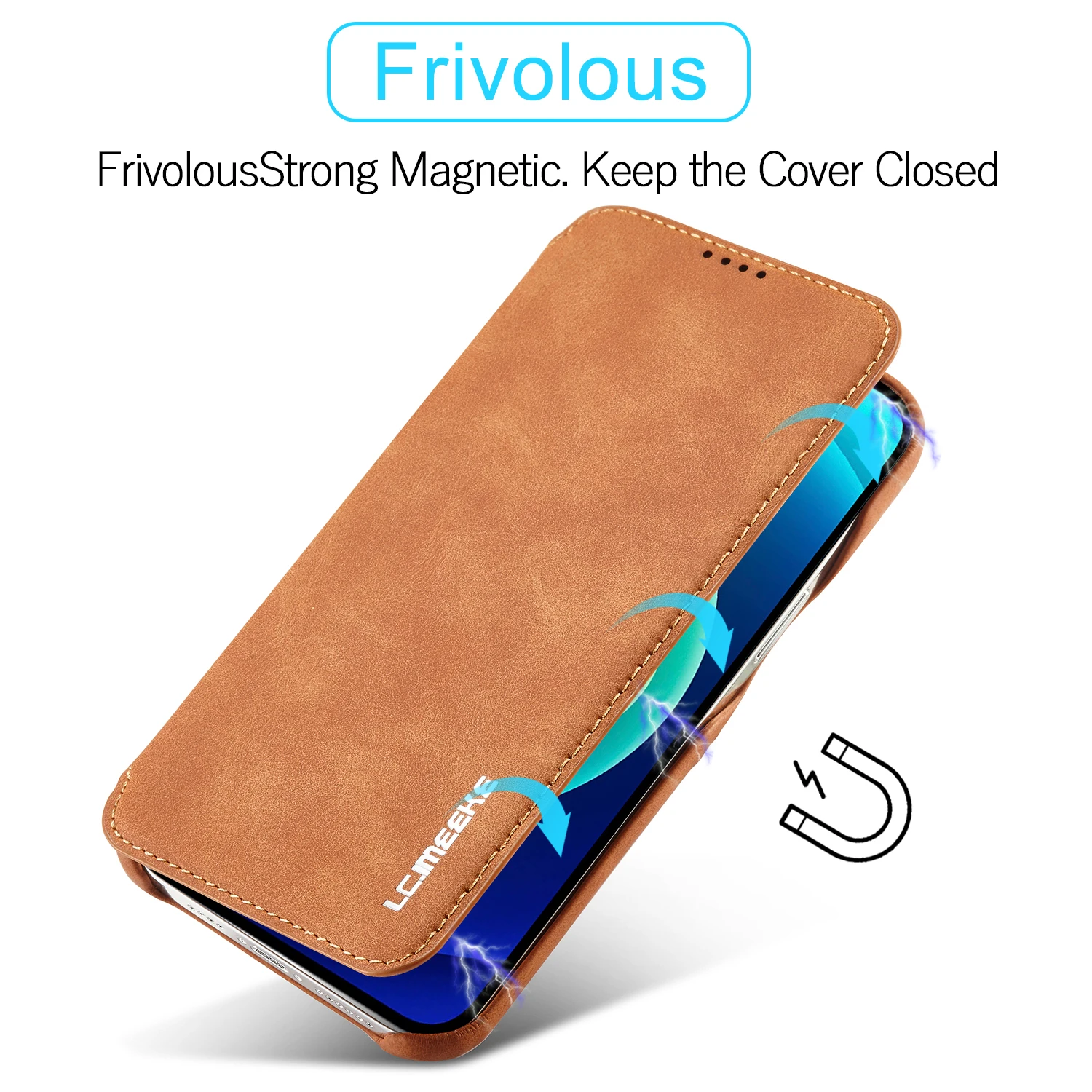 Leather Flip Wallet Magnetic C - Briefcase Leather Slim avaliação e preço