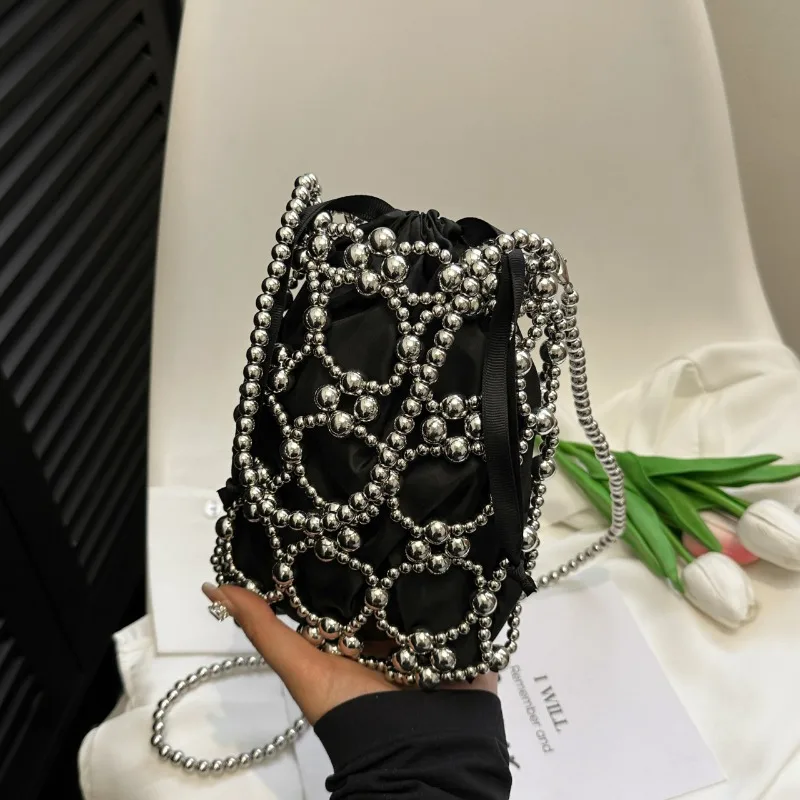 Beading White Bucket Shoulder  - Luxury Bags On Sales avaliação e preço