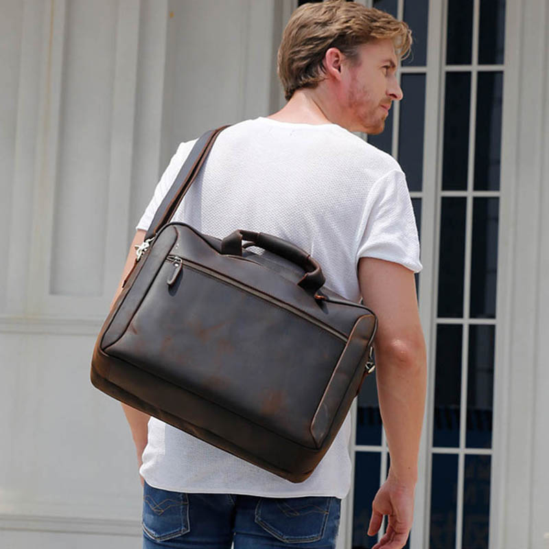 3 Use Men Business Briefcase V - Laptop Bag Leather 15 avaliação e preço