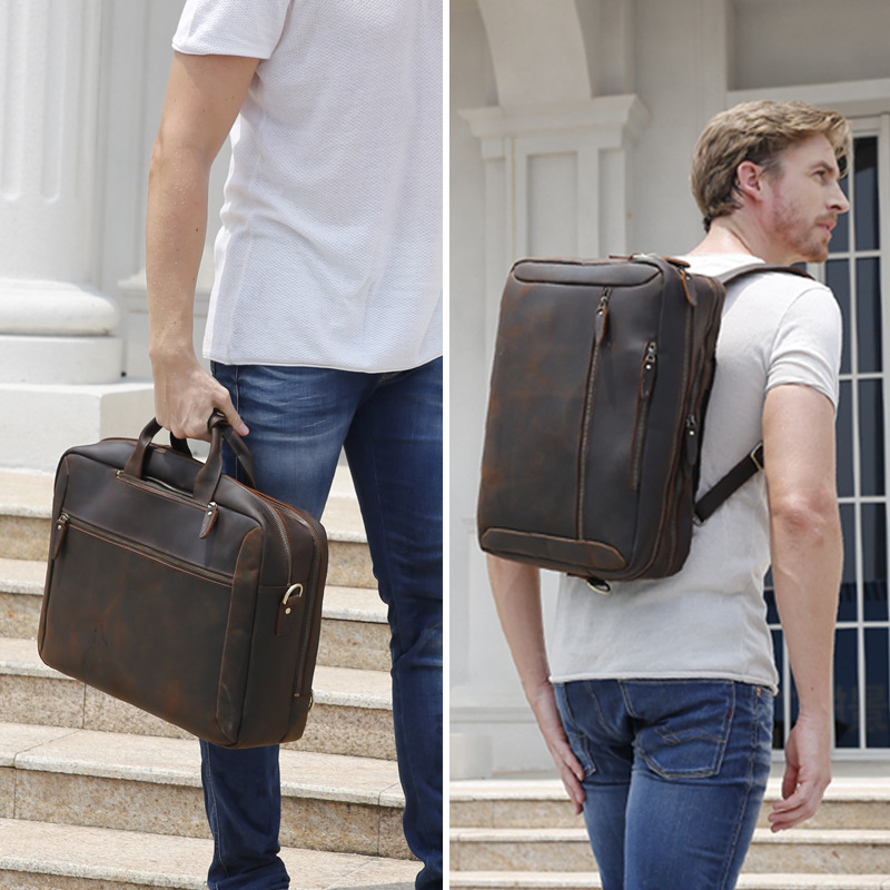 3 Use Men Business Briefcase V - Laptop Bag Leather 15 avaliação e preço