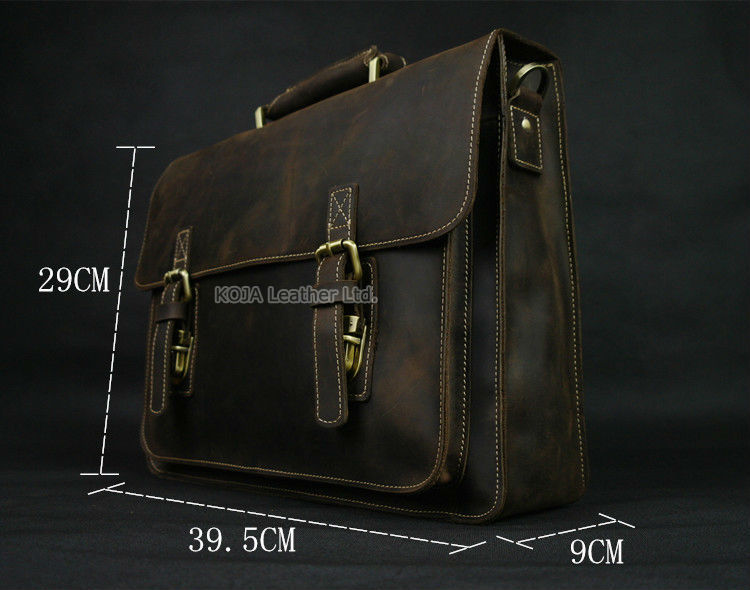 Vintage Crazy Horse Genuine Le - Laptop Bag Leather 15 avaliação e preço