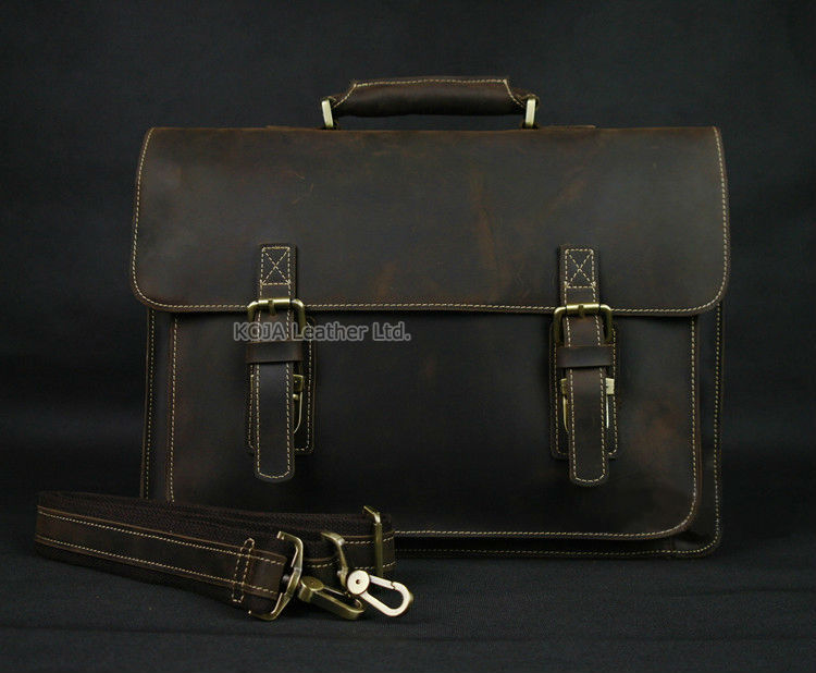 Vintage Crazy Horse Genuine Le - Laptop Bag Leather 15 avaliação e preço