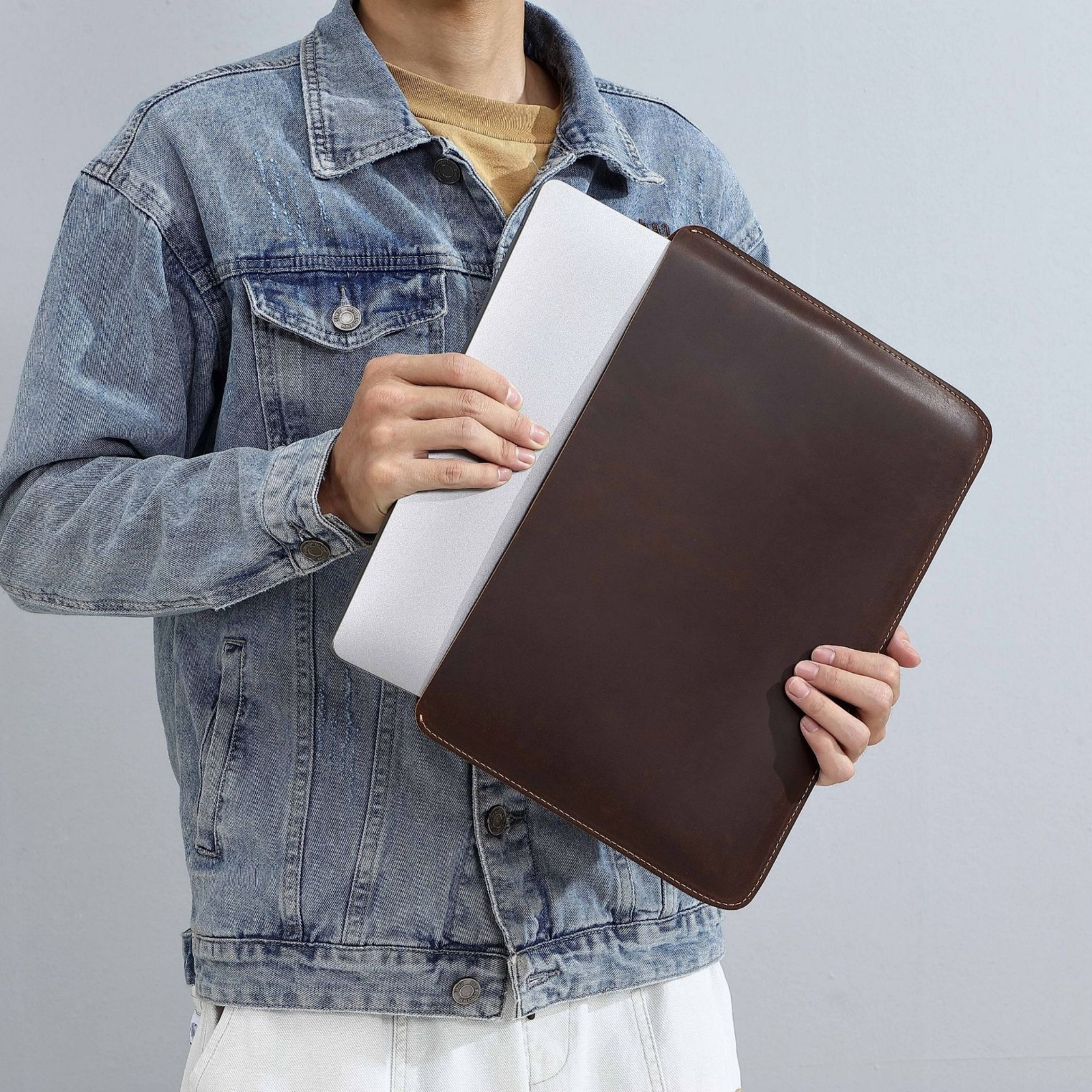 Genuine Leather Slim Laptop Sl - Briefcase Leather Slim avaliação e preço