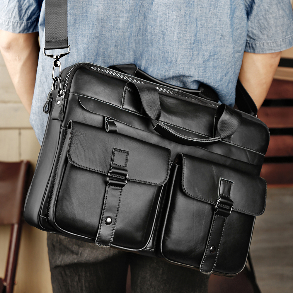 JOYIR Genuine Leather Men's Br - Laptop Bag Leather 15 avaliação e preço