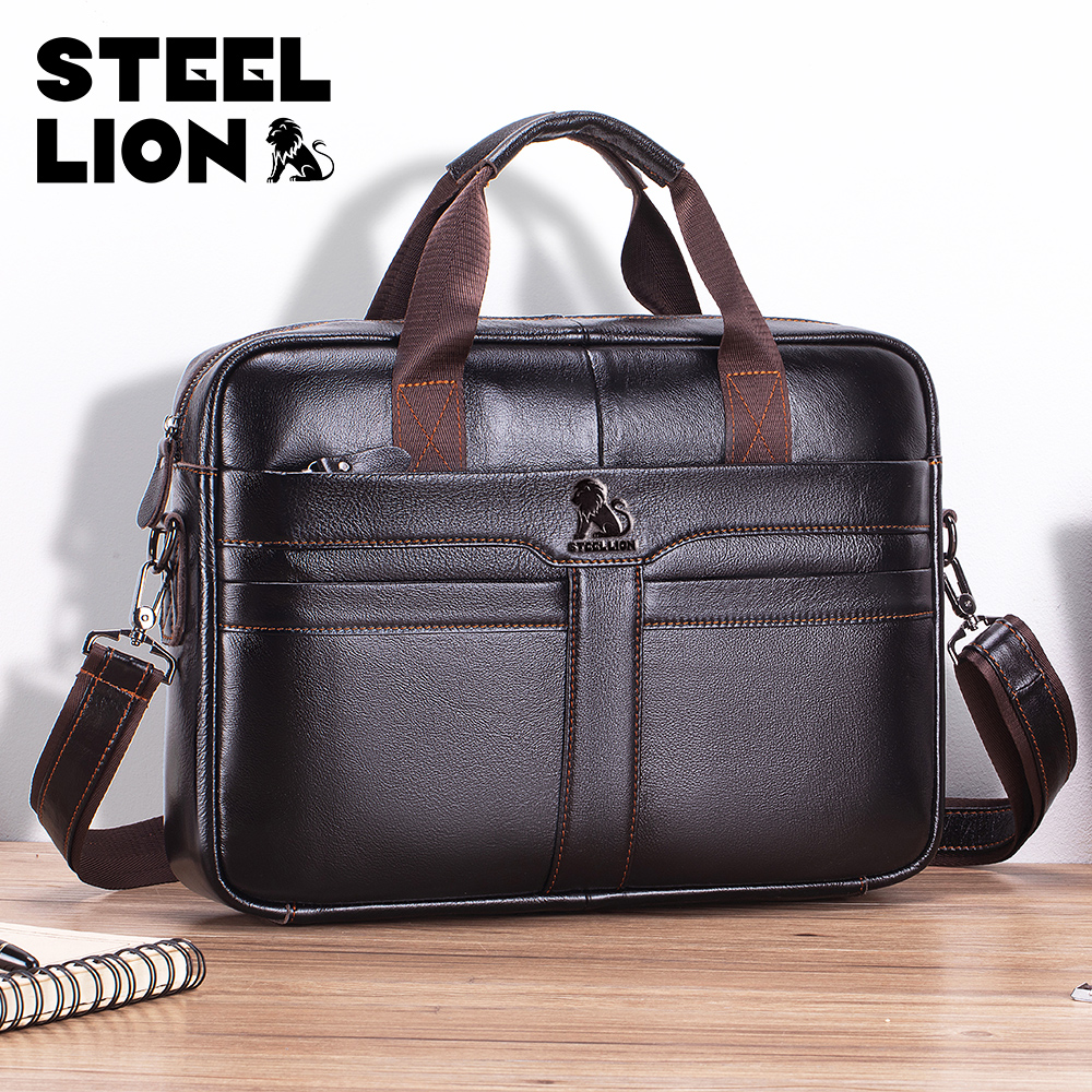 STEEL LION leather men's brief - Laptop Bag Leather 15 avaliação e preço