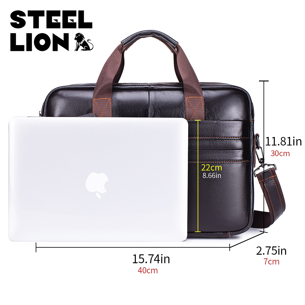 STEEL LION leather men's brief - Laptop Bag Leather 15 avaliação e preço