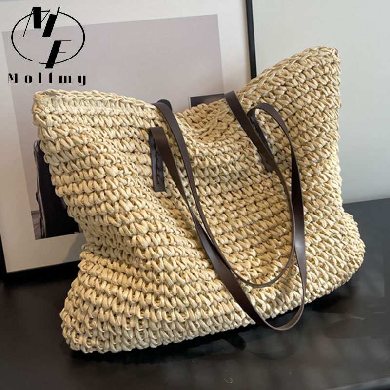 Straw Woven Tote Bags Casual L - Luxury Bags Big avaliação e preço