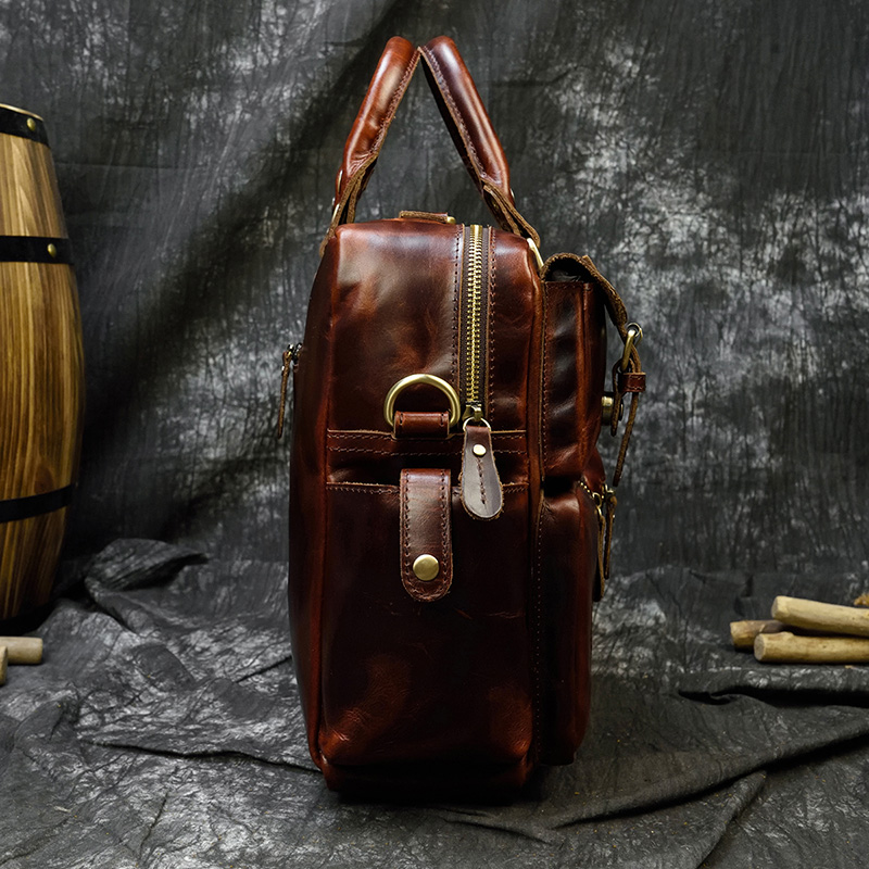 Men's genuine leather briefcas - Laptop Bag Leather 15 avaliação e preço