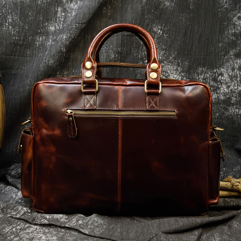 Men's genuine leather briefcas - Laptop Bag Leather 15 avaliação e preço
