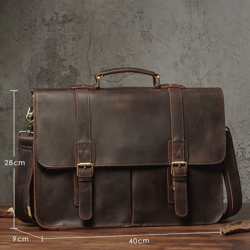 NUKA Men's Executive Briefcase - Laptop Bag Leather 15 avaliação e preço