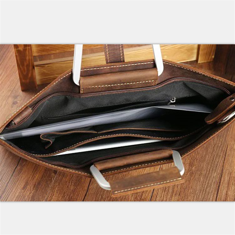 Men's Top Grain Crazy Horse Le - Briefcase Leather Slim avaliação e preço