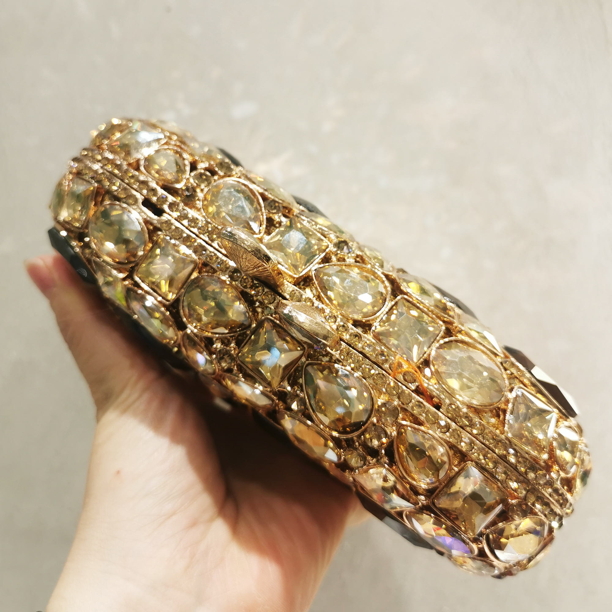 Gold/Silver Big Stone Evening  - Luxury Bags Big avaliação e preço