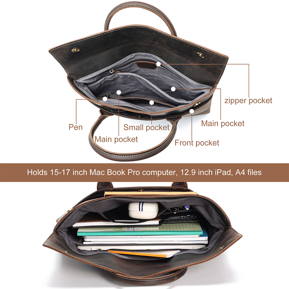 JOYIR Genuine Leather Vintage  - Briefcase Leather Slim avaliação e preço
