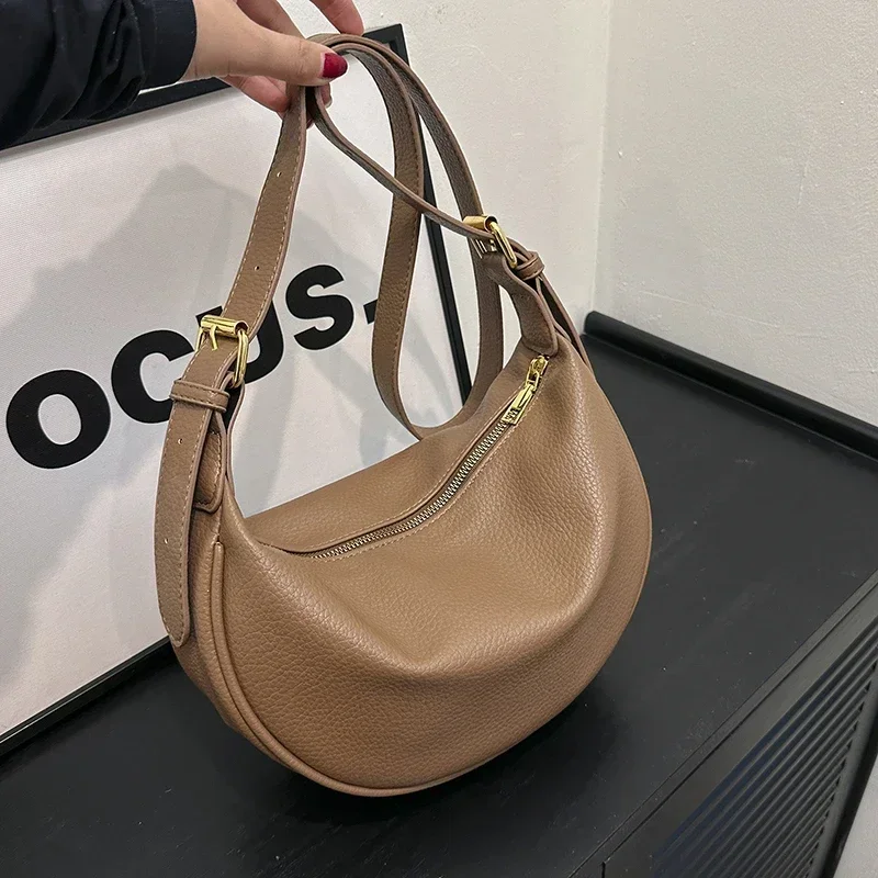 Fashion Solid PU Hobos Shoulde - Luxury Bags On Sales avaliação e preço