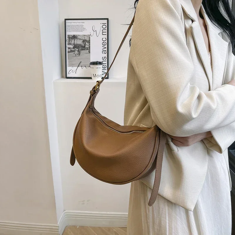 Fashion Solid PU Hobos Shoulde - Luxury Bags On Sales avaliação e preço