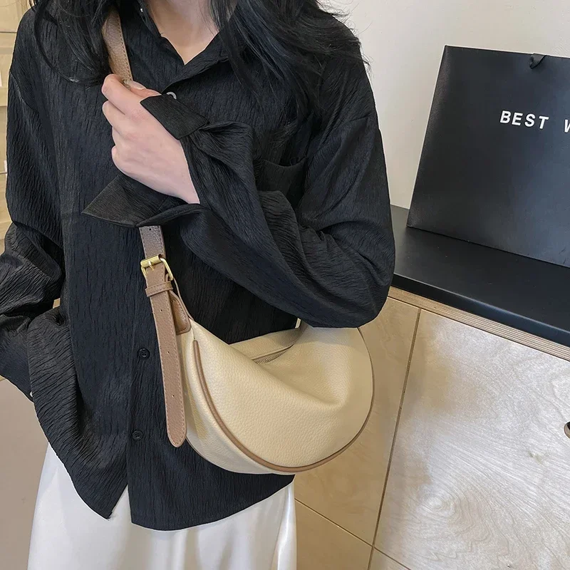 Fashion Solid PU Hobos Shoulde - Luxury Bags On Sales avaliação e preço