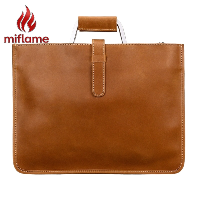 Men's Vintage Crazy Horse Leat - Briefcase Leather Slim avaliação e preço